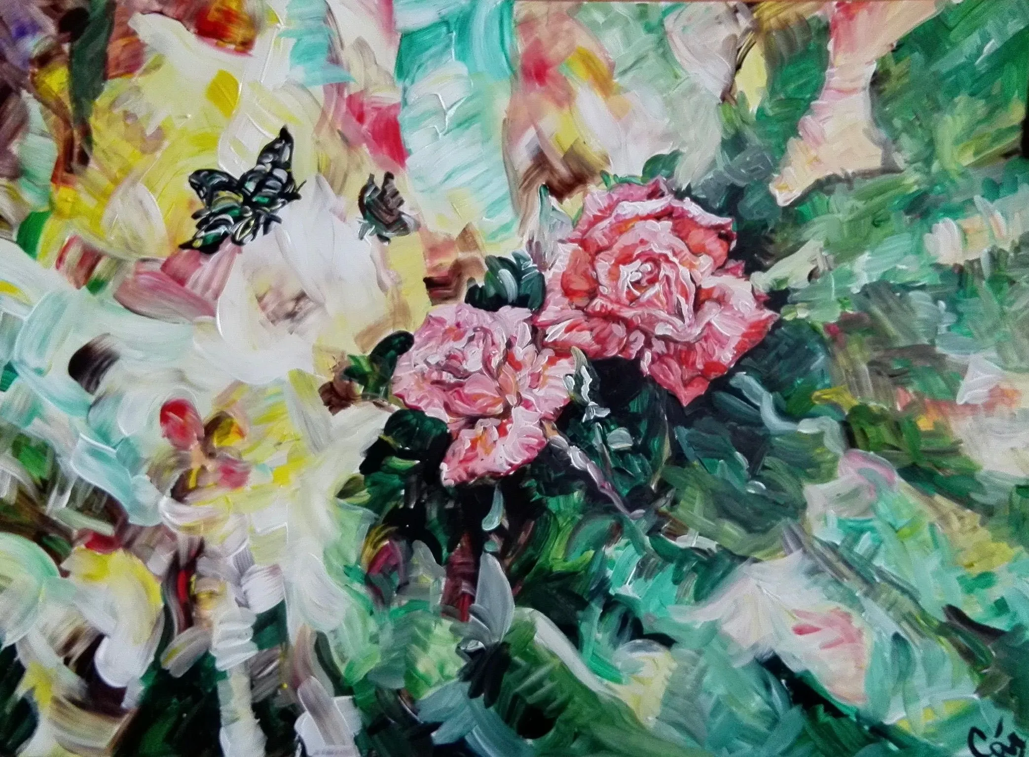 Roses and Butterfly